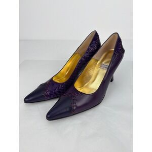 NEW Timothy Hitsman Alandra Pumps 6 Eggplant Ombre Leather Whipstitch Spain